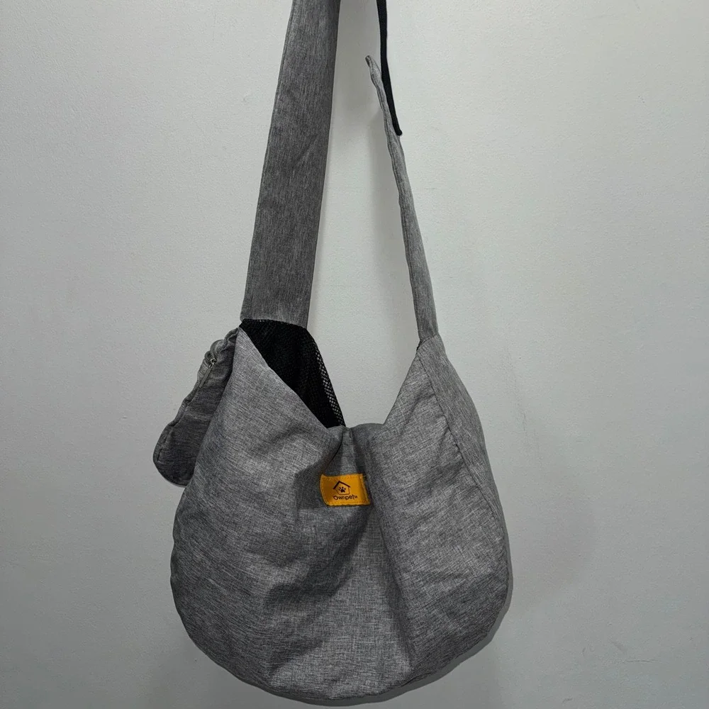 Ownpets Dog Cat Sling Carrier Gray Hands Free Adjustable Shoulder Pet Travel Bag